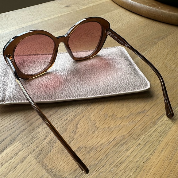 Chloé Brown-Orange Oversized-Frame Sunglasses - Picture 4 of 14